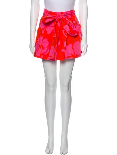 Staud Printed Mini Shorts Pink
