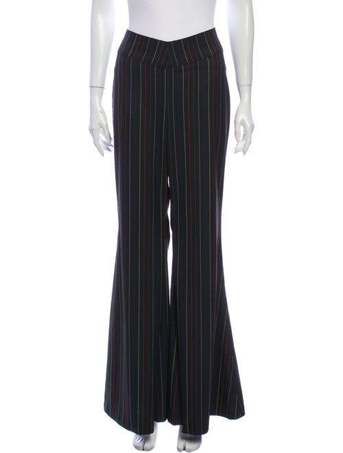 Staud Striped Wide Leg Pants Black