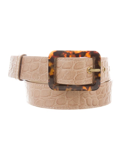 Staud Alligator Belt Gold