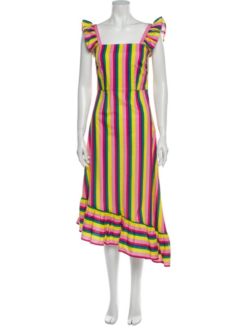 Staud Striped Long Dress Yellow