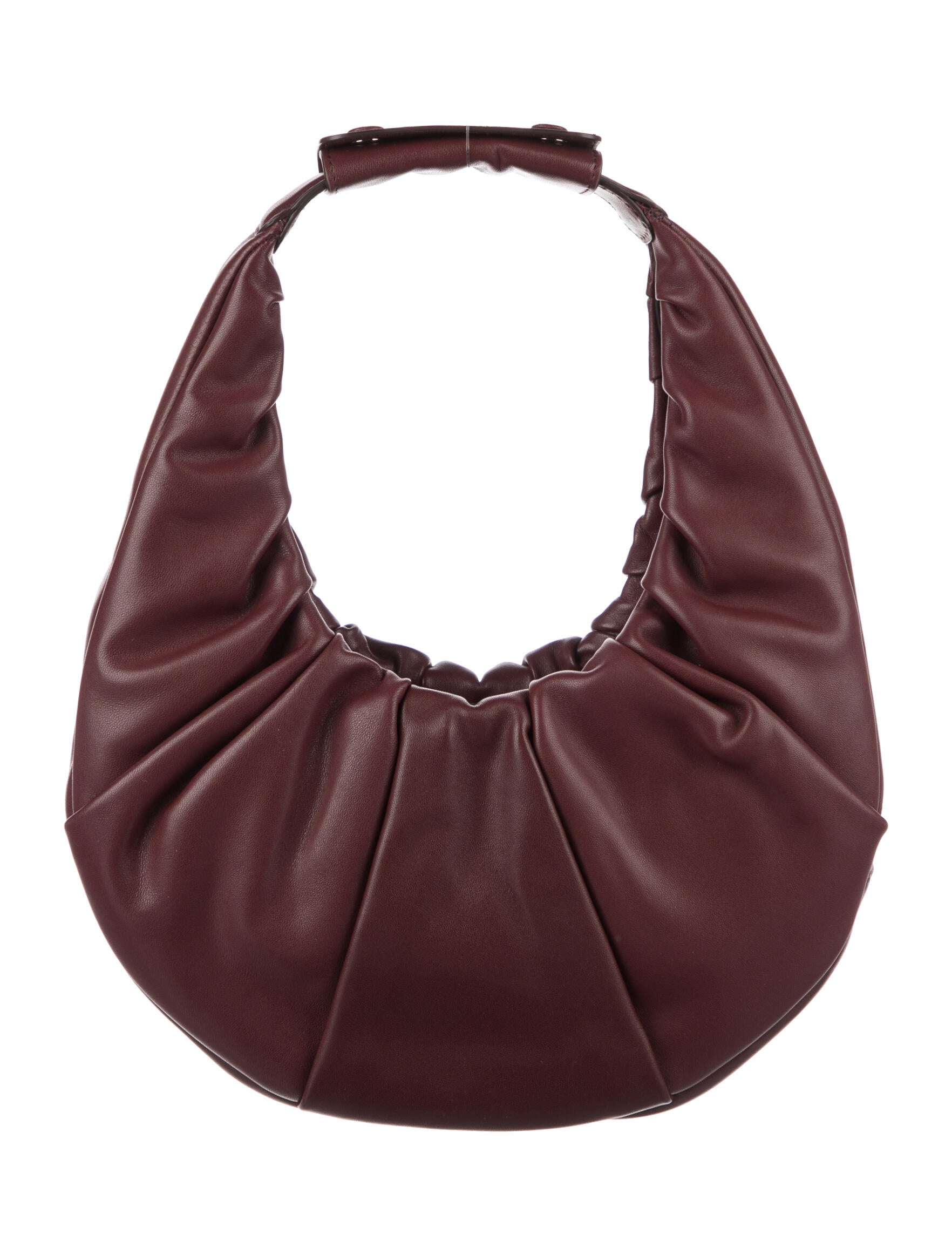 Staud Leather Shoulder Bag Burgundy Shoulder Bags, Handbags