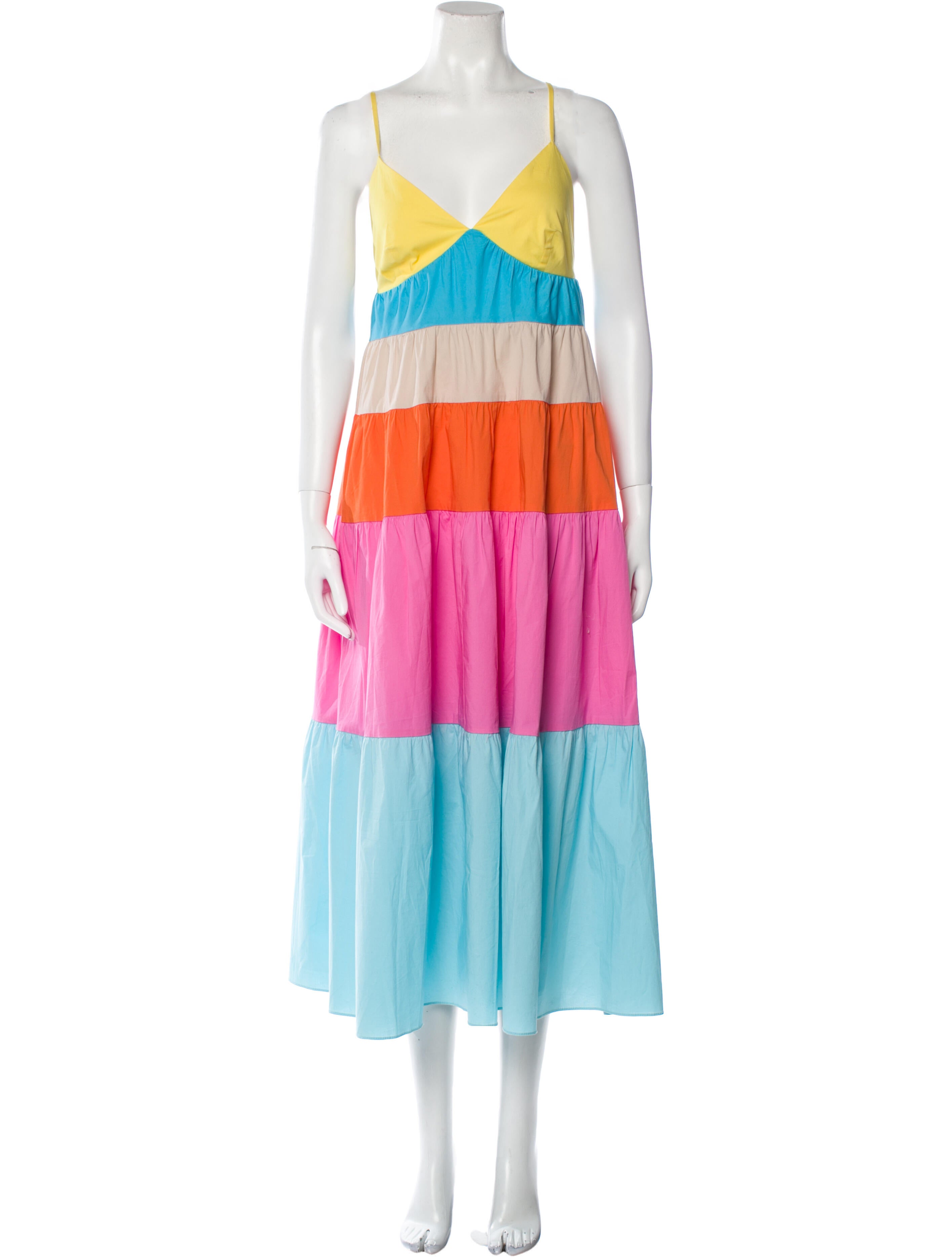 Staud Striped Long Dress