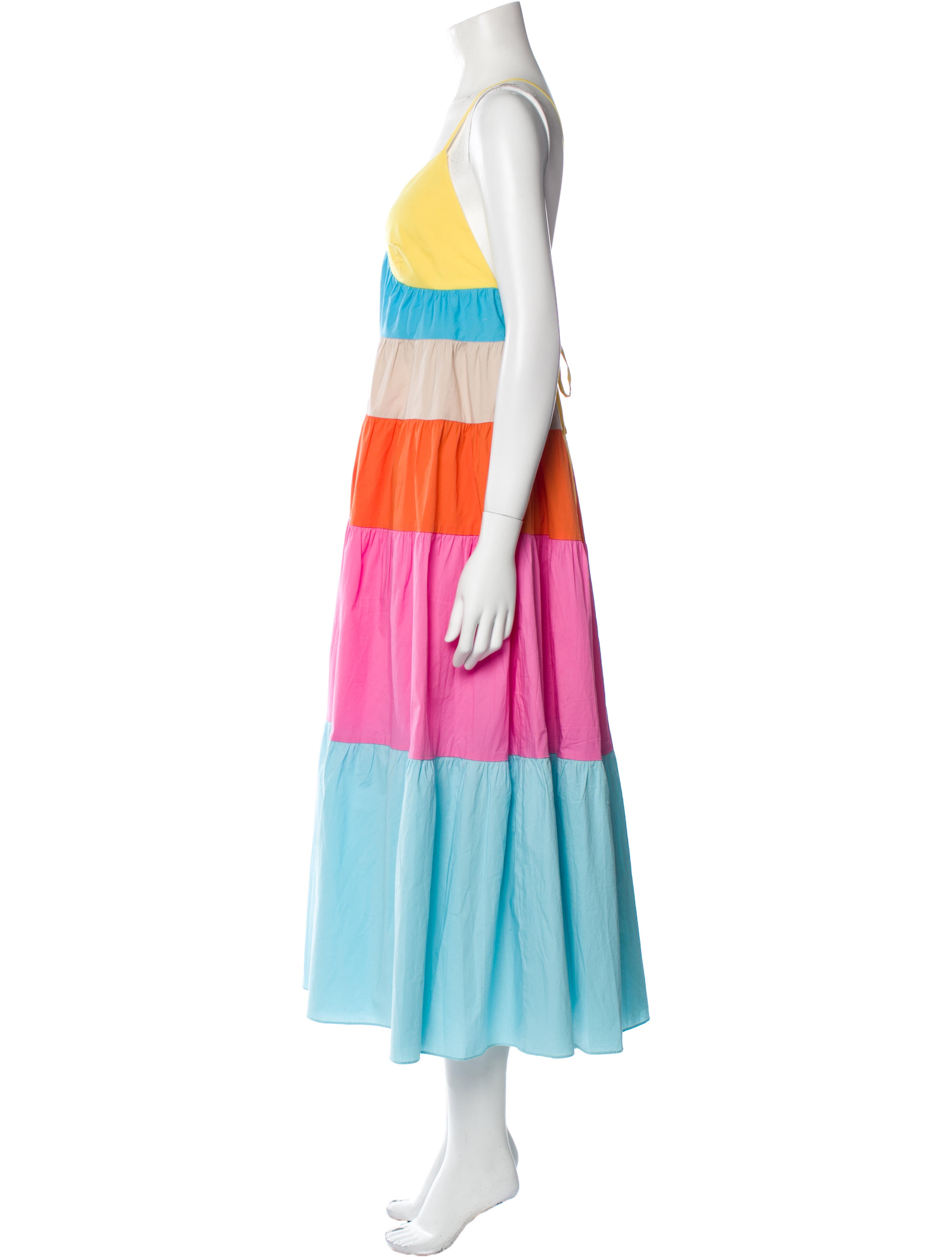 Staud Striped Long Dress