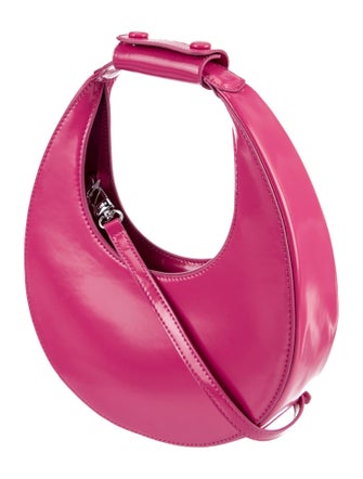 Staud Silver-Tone Patent Leather Handle Bag