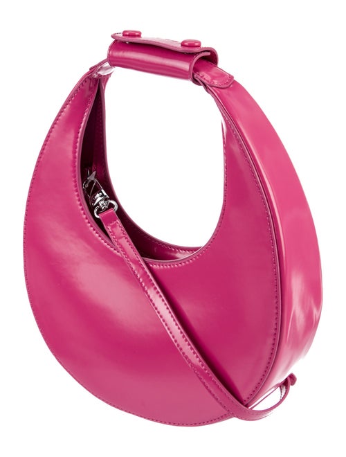 Staud Silver-Tone Patent Leather Handle Bag