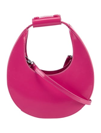 Staud Silver-Tone Patent Leather Handle Bag