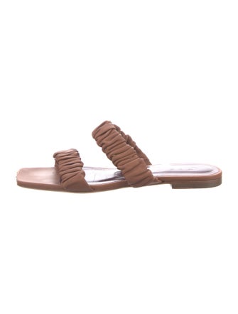 Staud Leather Pleated Accents Slides