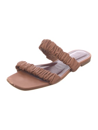 Staud Leather Pleated Accents Slides