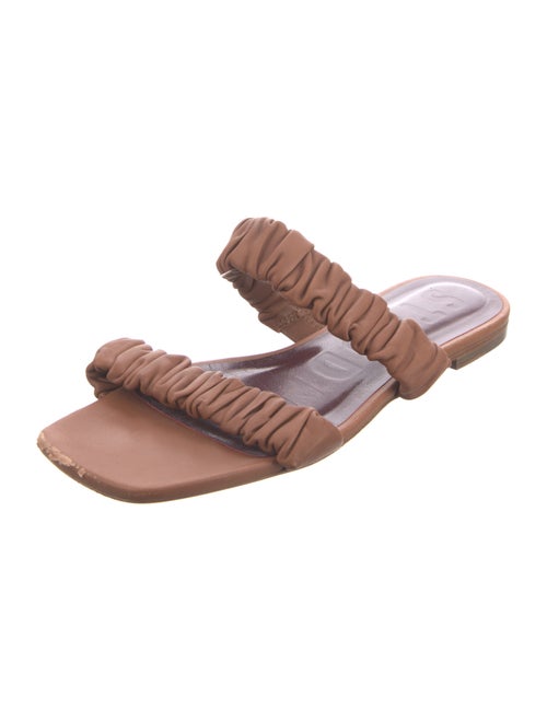 Staud Leather Pleated Accents Slides
