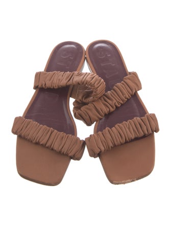 Staud Leather Pleated Accents Slides