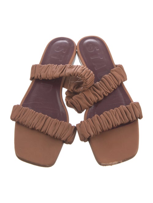 Staud Leather Pleated Accents Slides