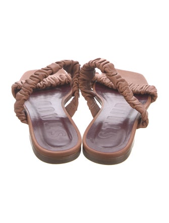 Staud Leather Pleated Accents Slides