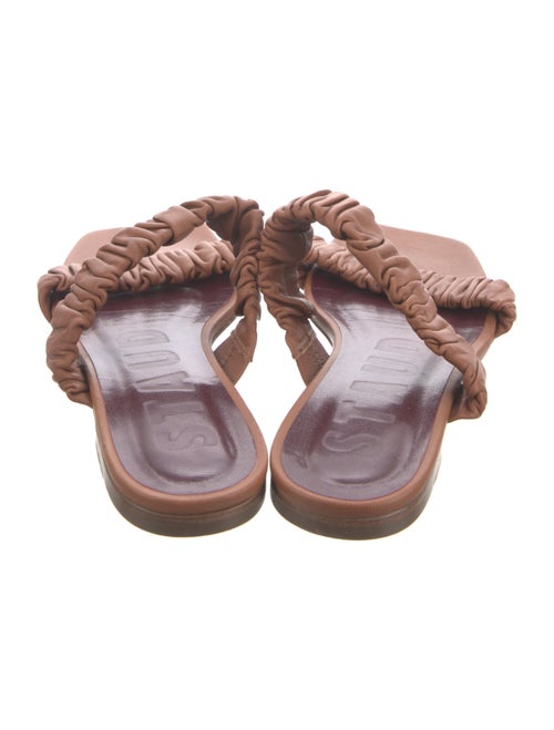 Staud Leather Pleated Accents Slides