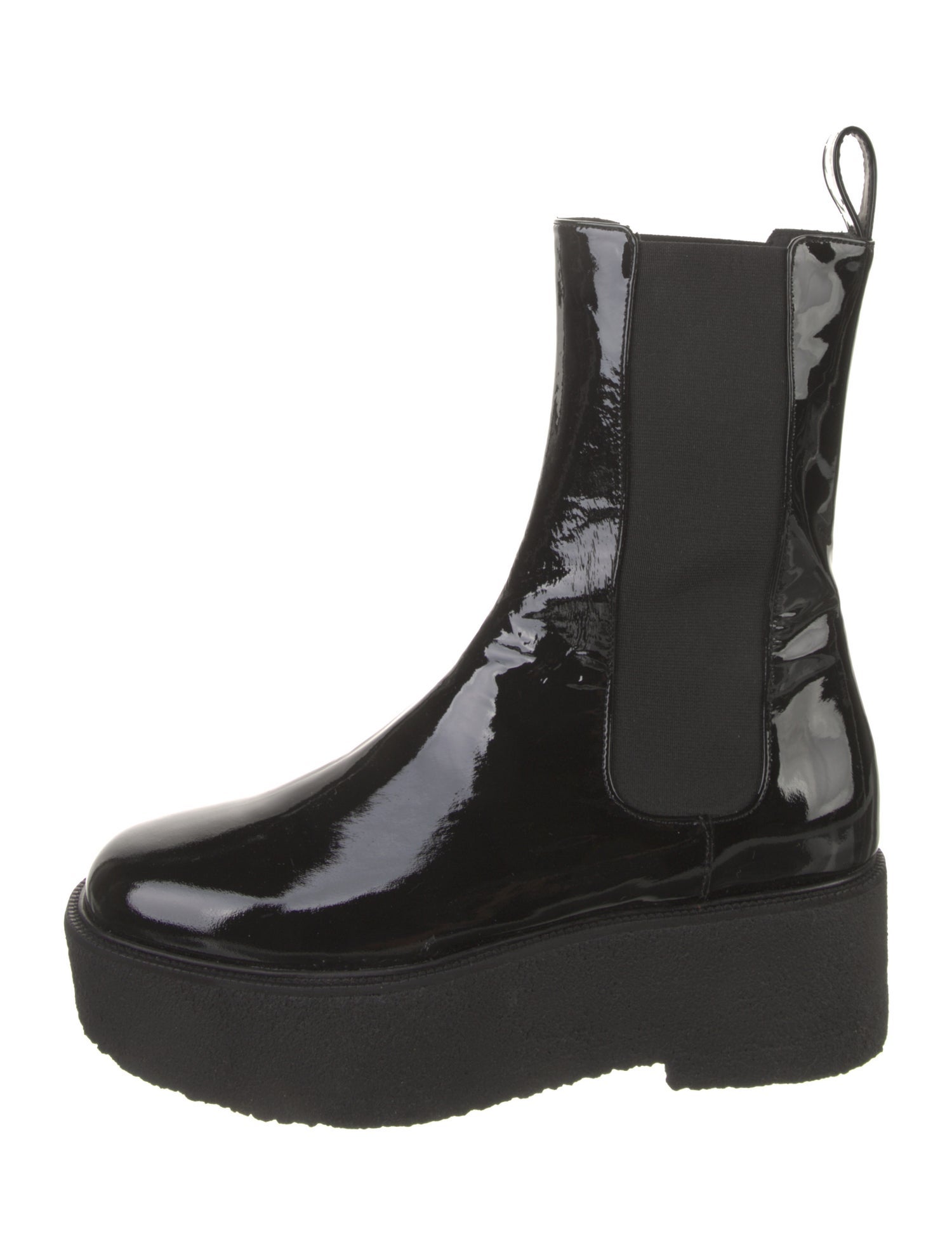 Staud Patent Leather Chelsea Boots