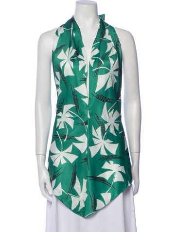 Staud Tops Floral Print V-Neck Tunic S