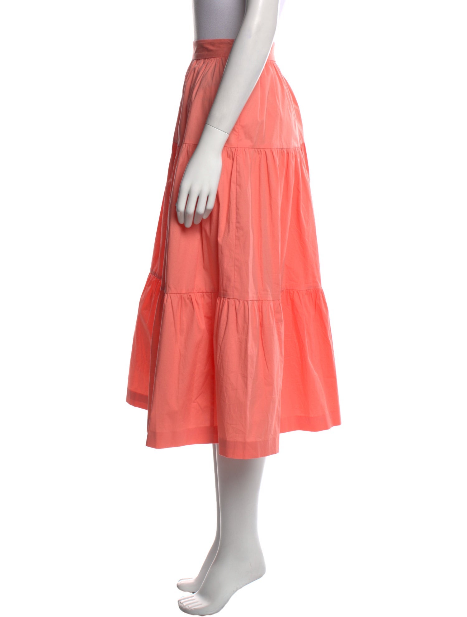 Staud Pleated Accents Midi Length Skirt