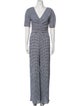 Staud Plaid Print V-Neck Jumpsuit
