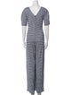 Staud Plaid Print V-Neck Jumpsuit