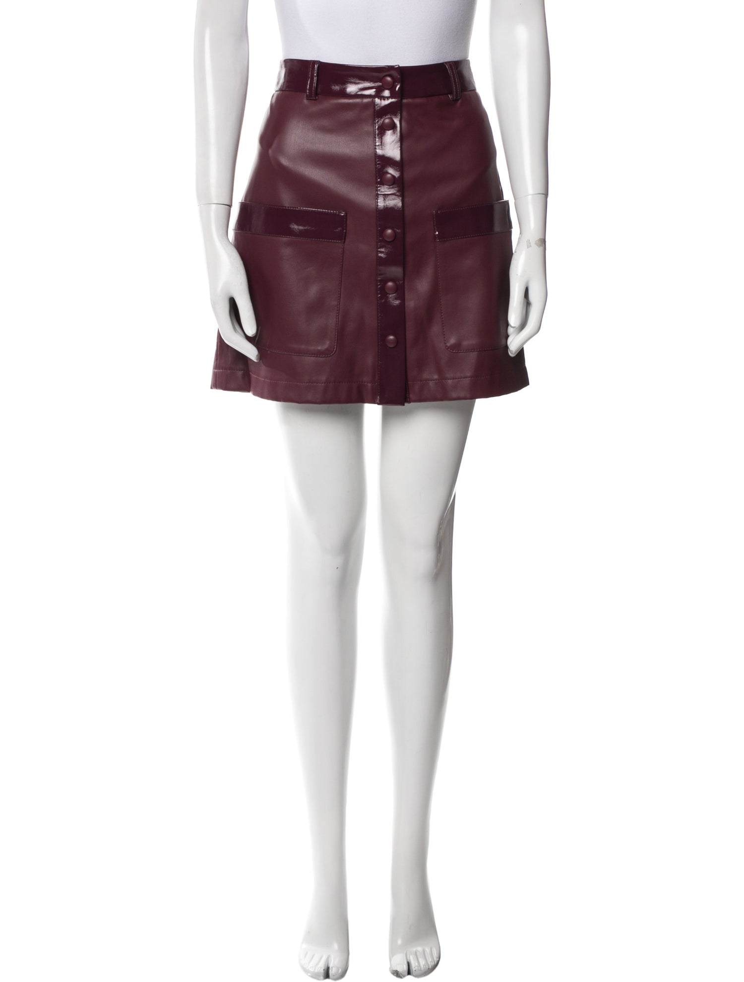 スカート STAUD Woman Skirt Burgundy R25R6125SP BDTL Staud Smith Skirt in Rouge | FWRD