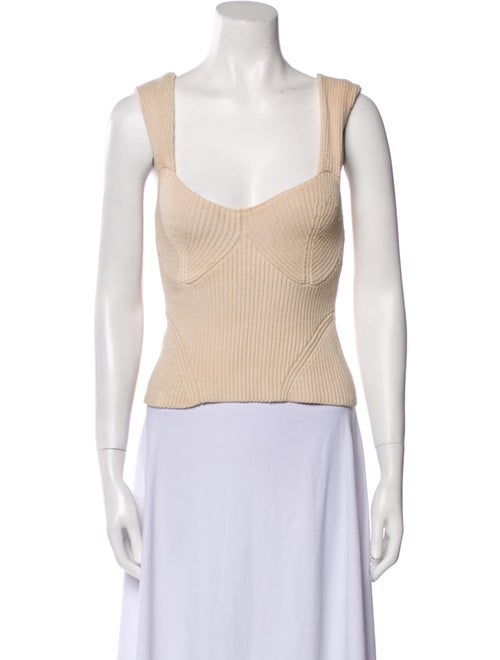 Staud Square Neckline Sleeveless Crop Top