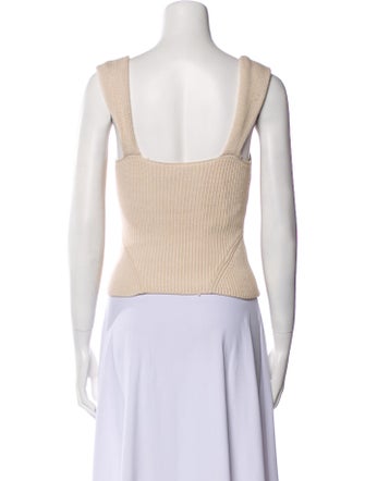 Staud Square Neckline Sleeveless Crop Top