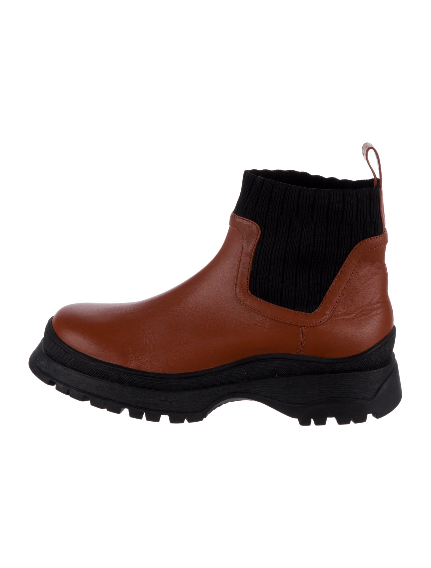 Staud Leather Colorblock Pattern Chelsea Boots
