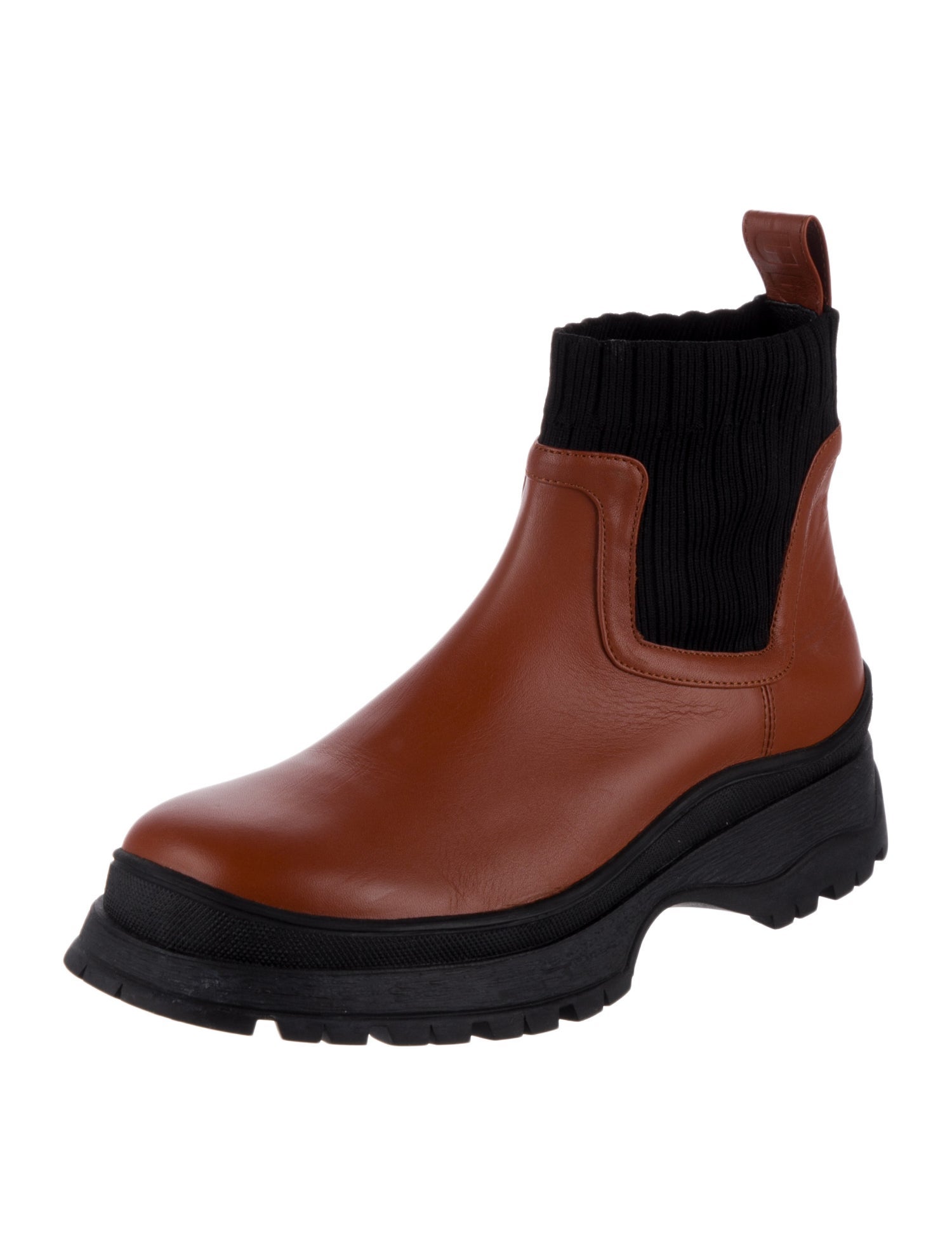 Staud Leather Colorblock Pattern Chelsea Boots
