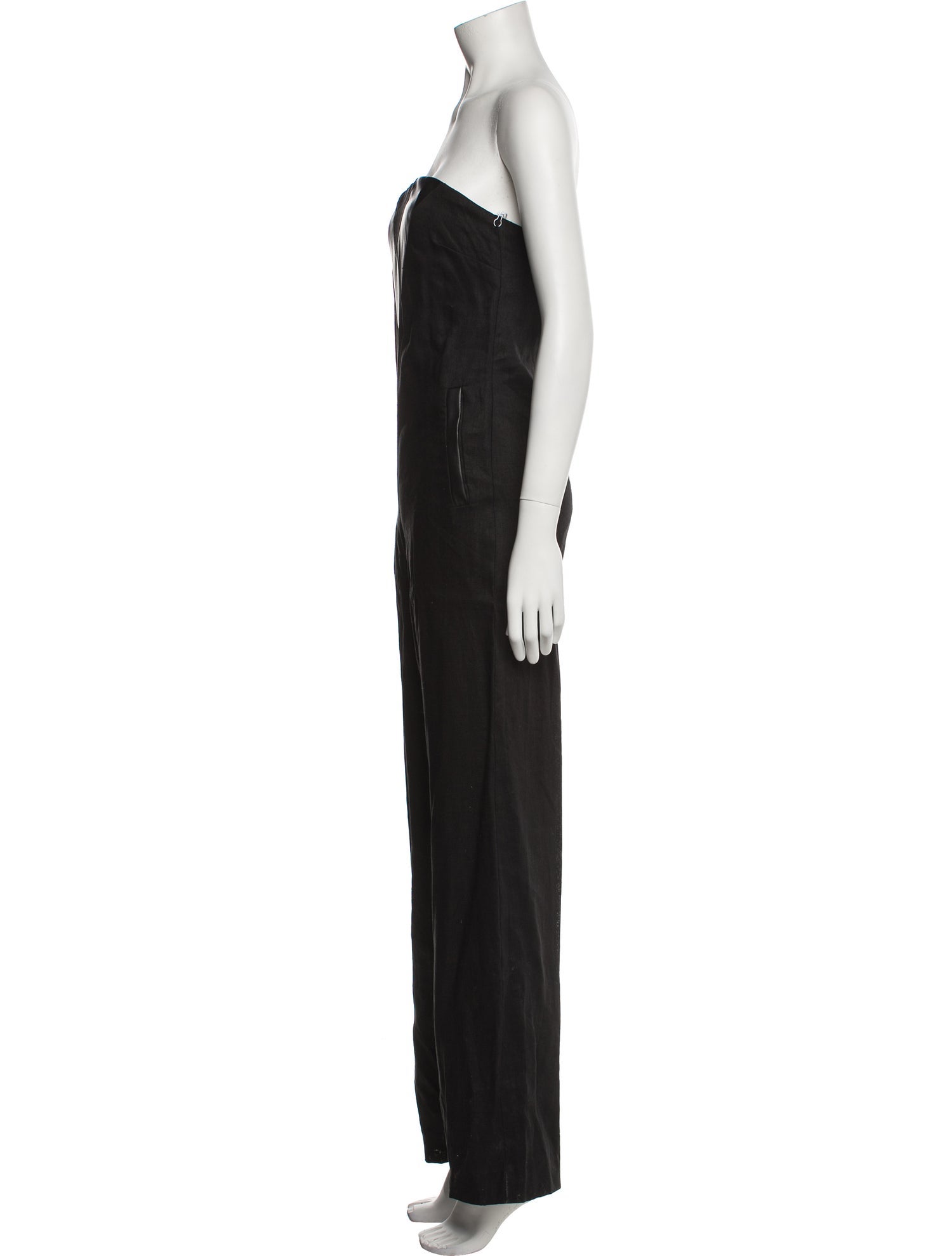 Staud Linen Strapless Jumpsuit