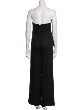 Staud Linen Strapless Jumpsuit