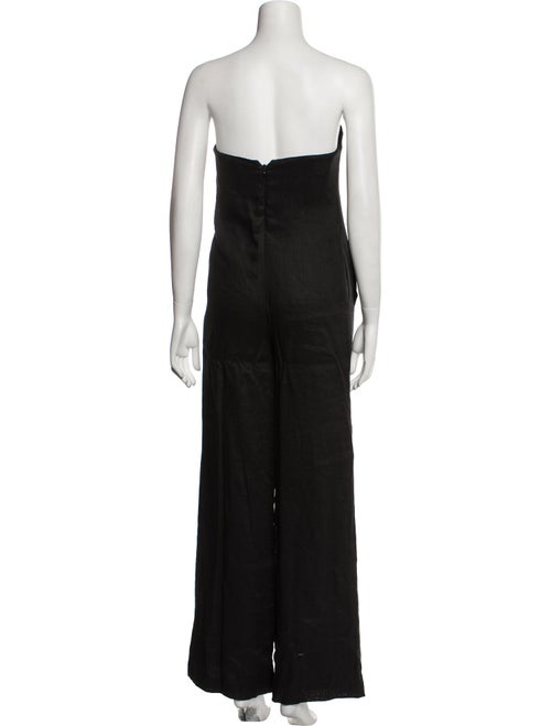 Staud Linen Strapless Jumpsuit