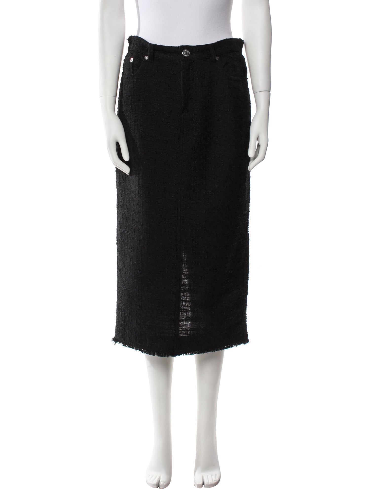 Staud Raw-Edge Trim Midi Length Skirt