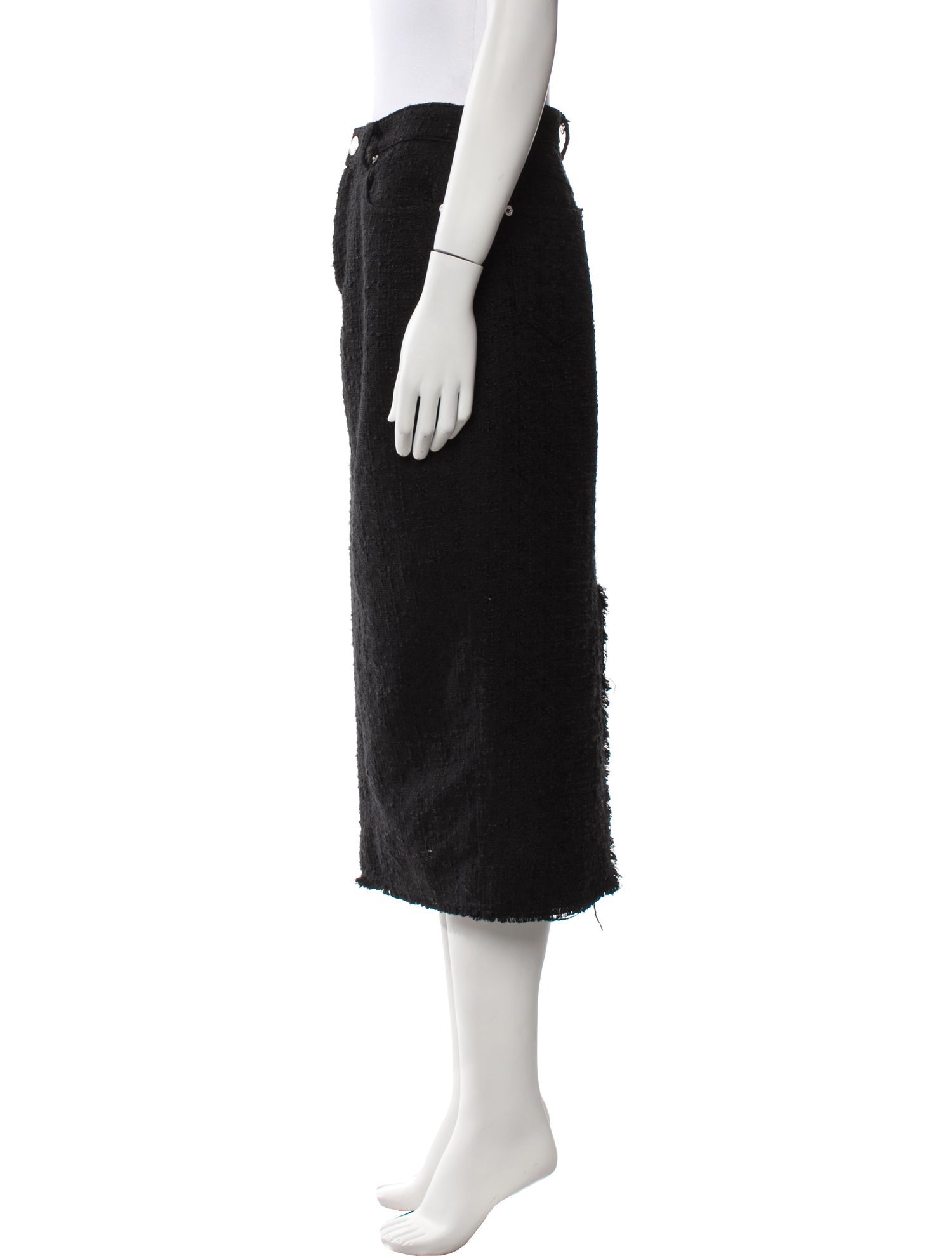 Staud Raw-Edge Trim Midi Length Skirt