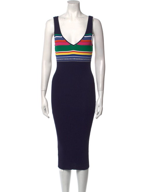 Staud Striped Midi Length Dress