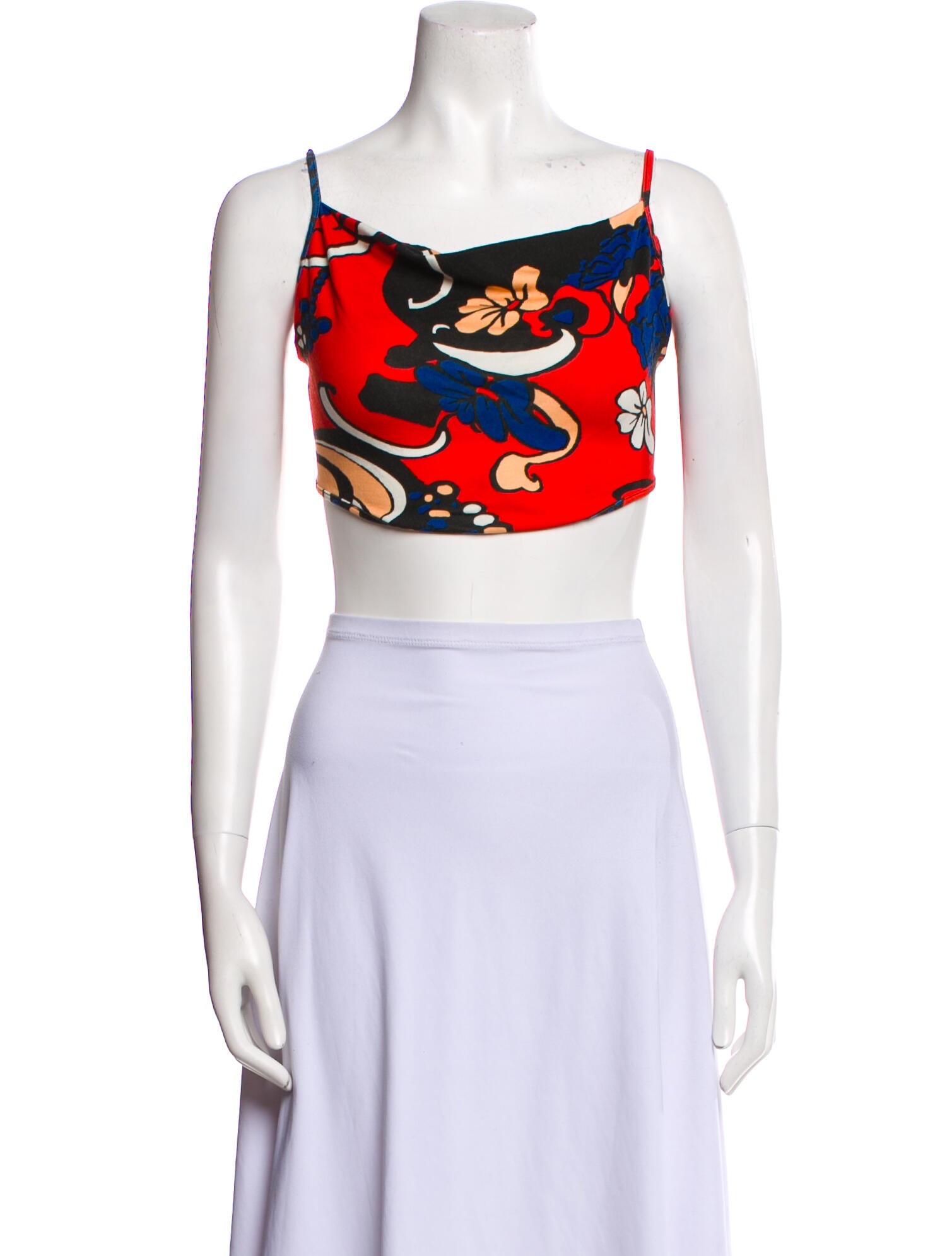 Staud Printed Square Neckline Crop Top w/ Tags