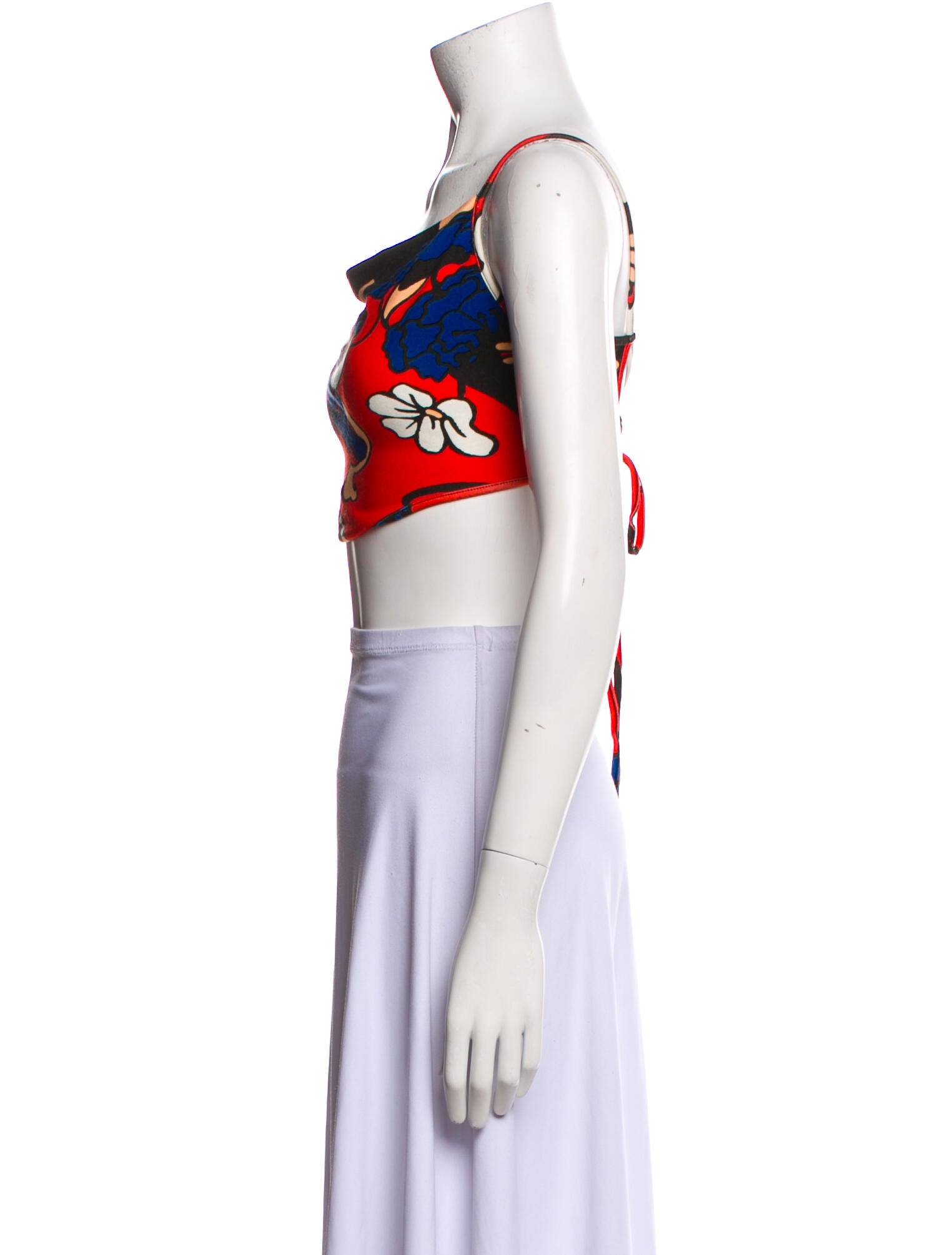 Staud Printed Square Neckline Crop Top w/ Tags