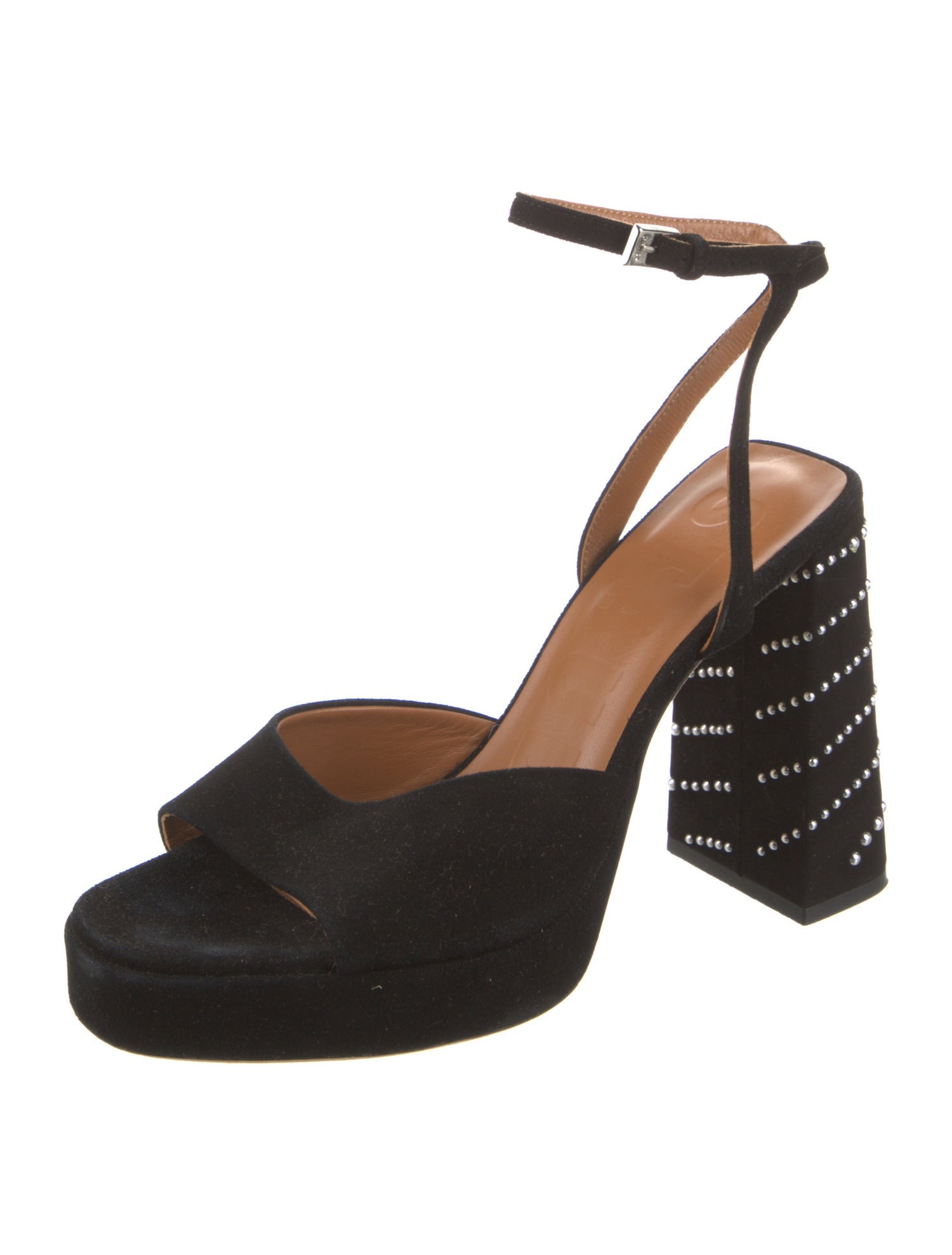 Staud Suede Studded Accents Sandals