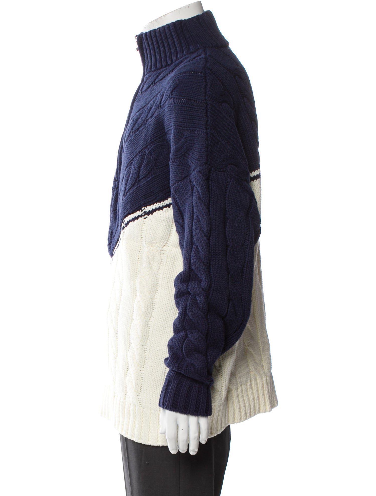 Staud Colorblock Pattern Mock Neck Cardigan w/ Tags