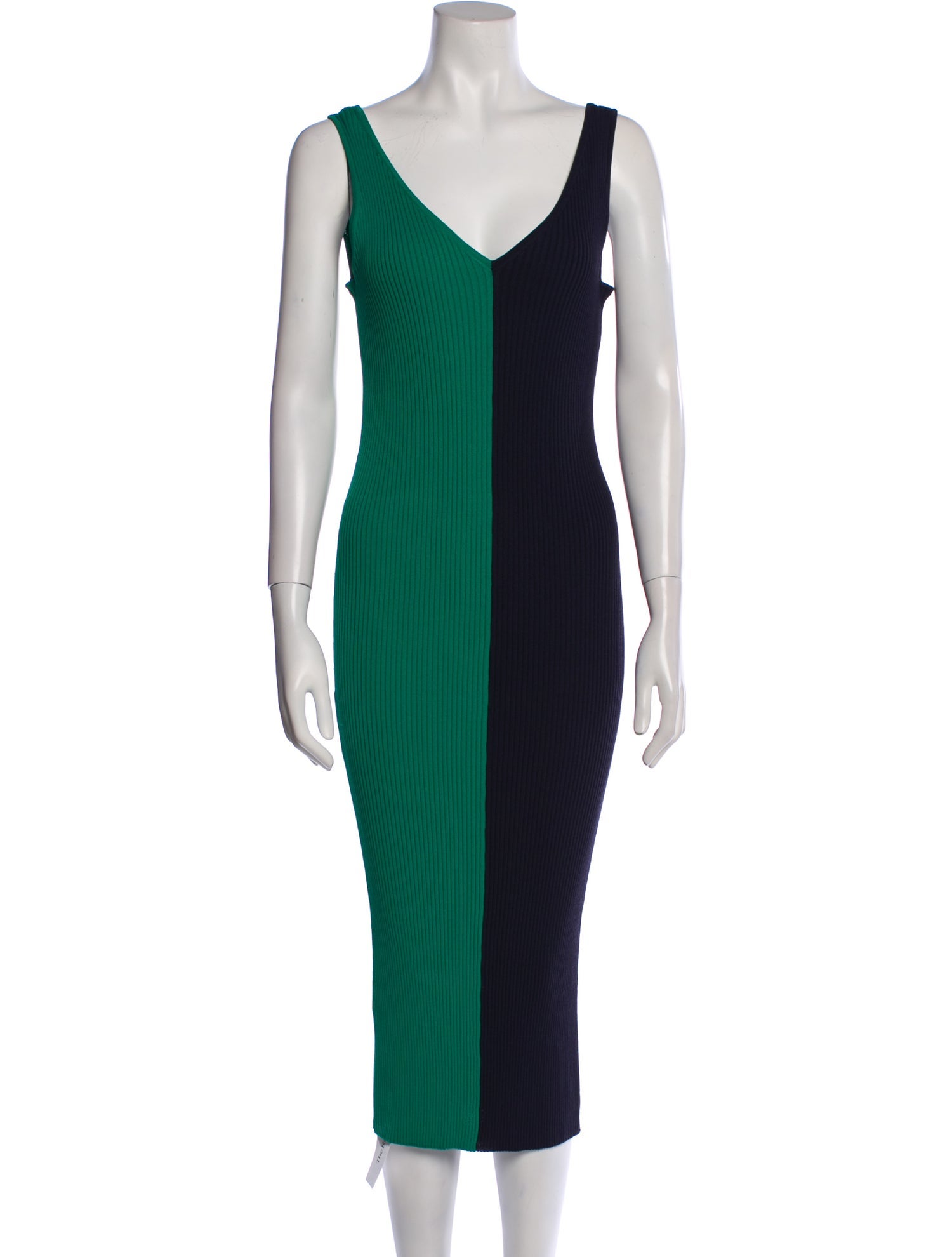 Staud V-Neck Midi Length Dress