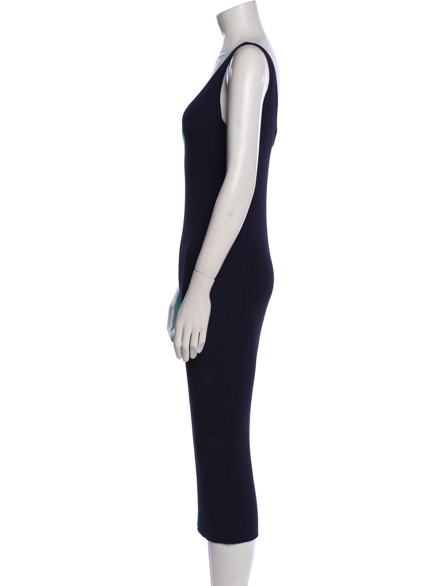 Staud V-Neck Midi Length Dress