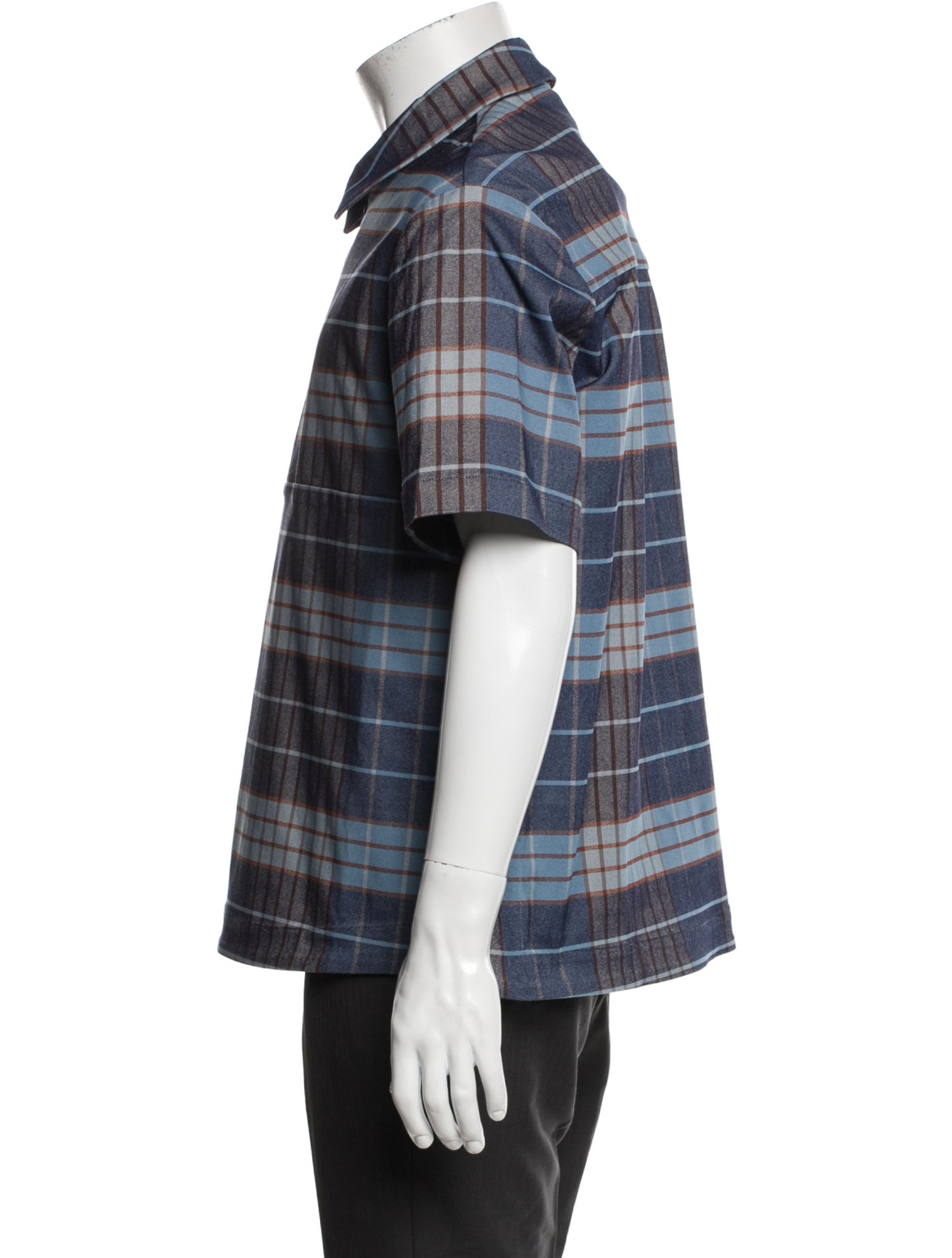 Staud Plaid Print Short Sleeve Shirt w/ Tags