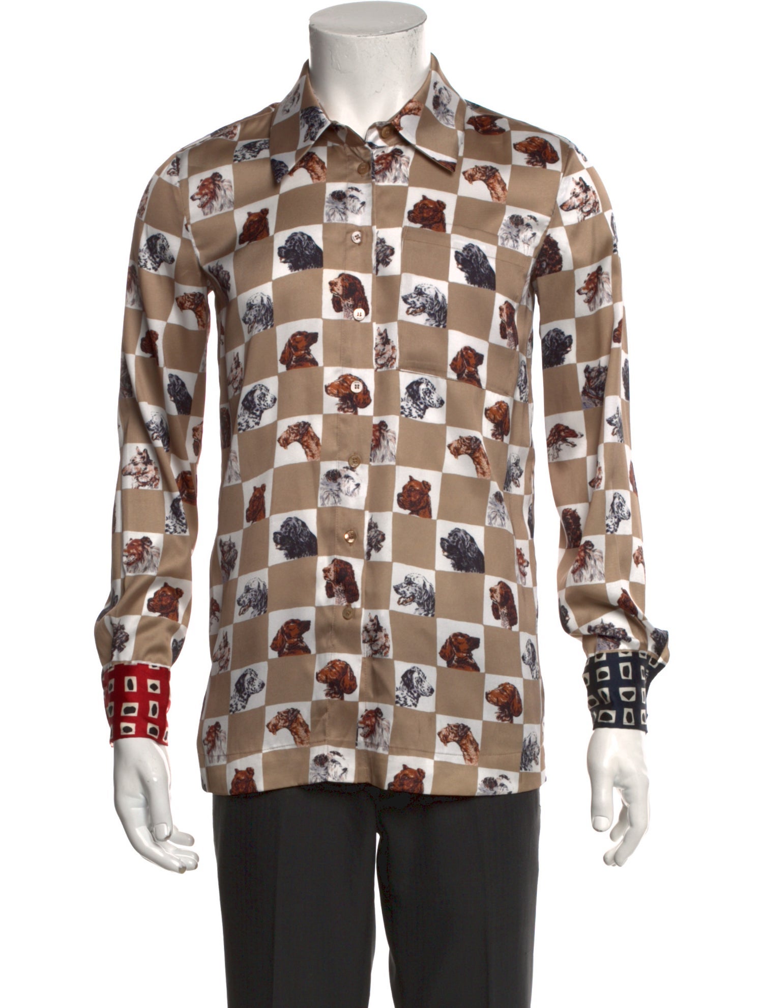 Staud Printed Long Sleeve Shirt