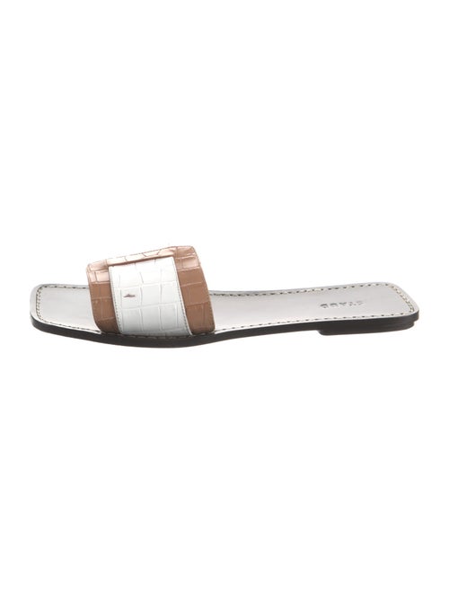 Staud Leather Colorblock Pattern Slides
