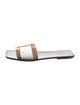 Staud Leather Colorblock Pattern Slides
