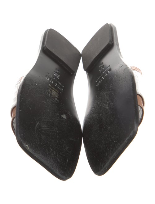 Staud Leather Colorblock Pattern Slides