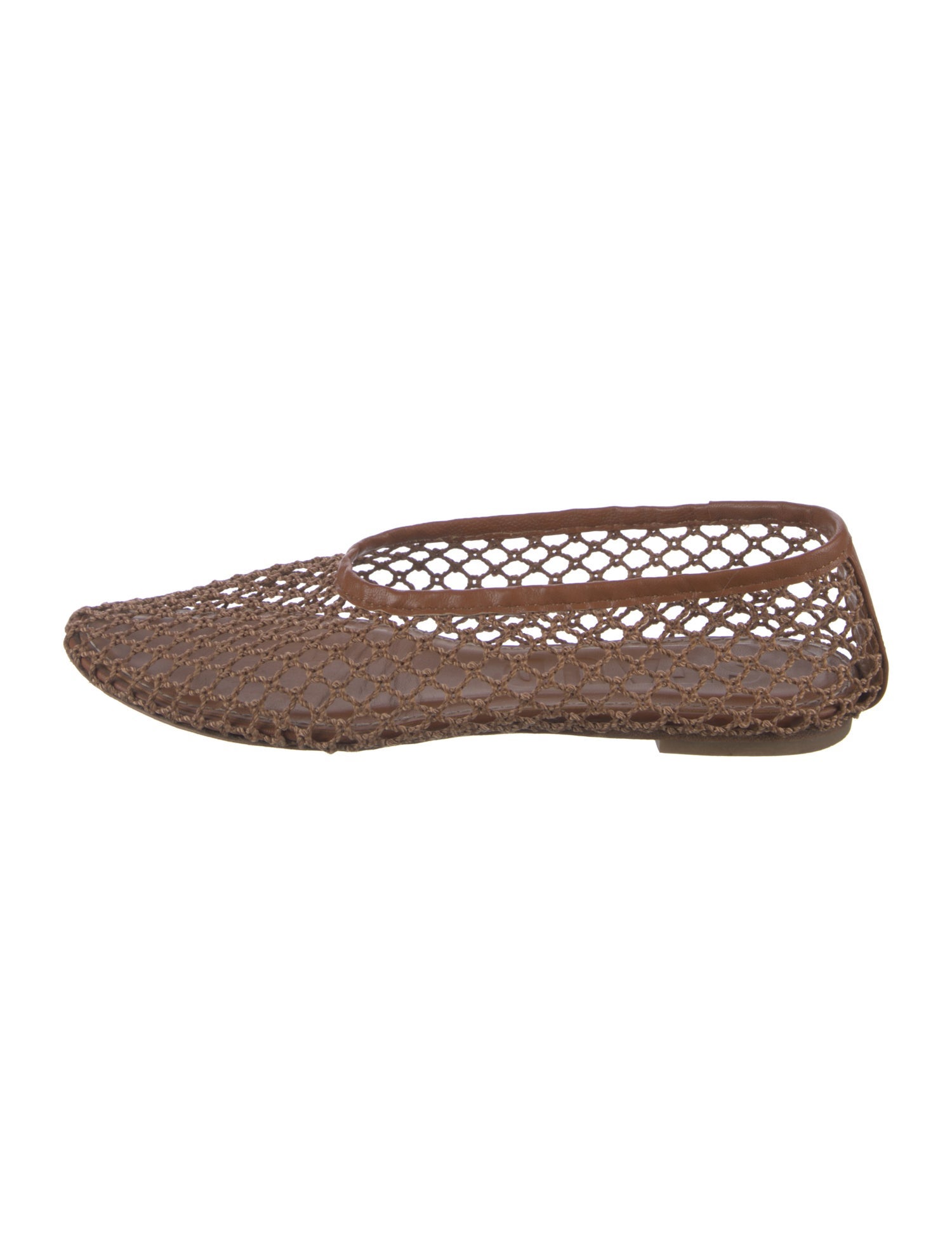 Staud Mesh Leather Trim Embellishment Flats