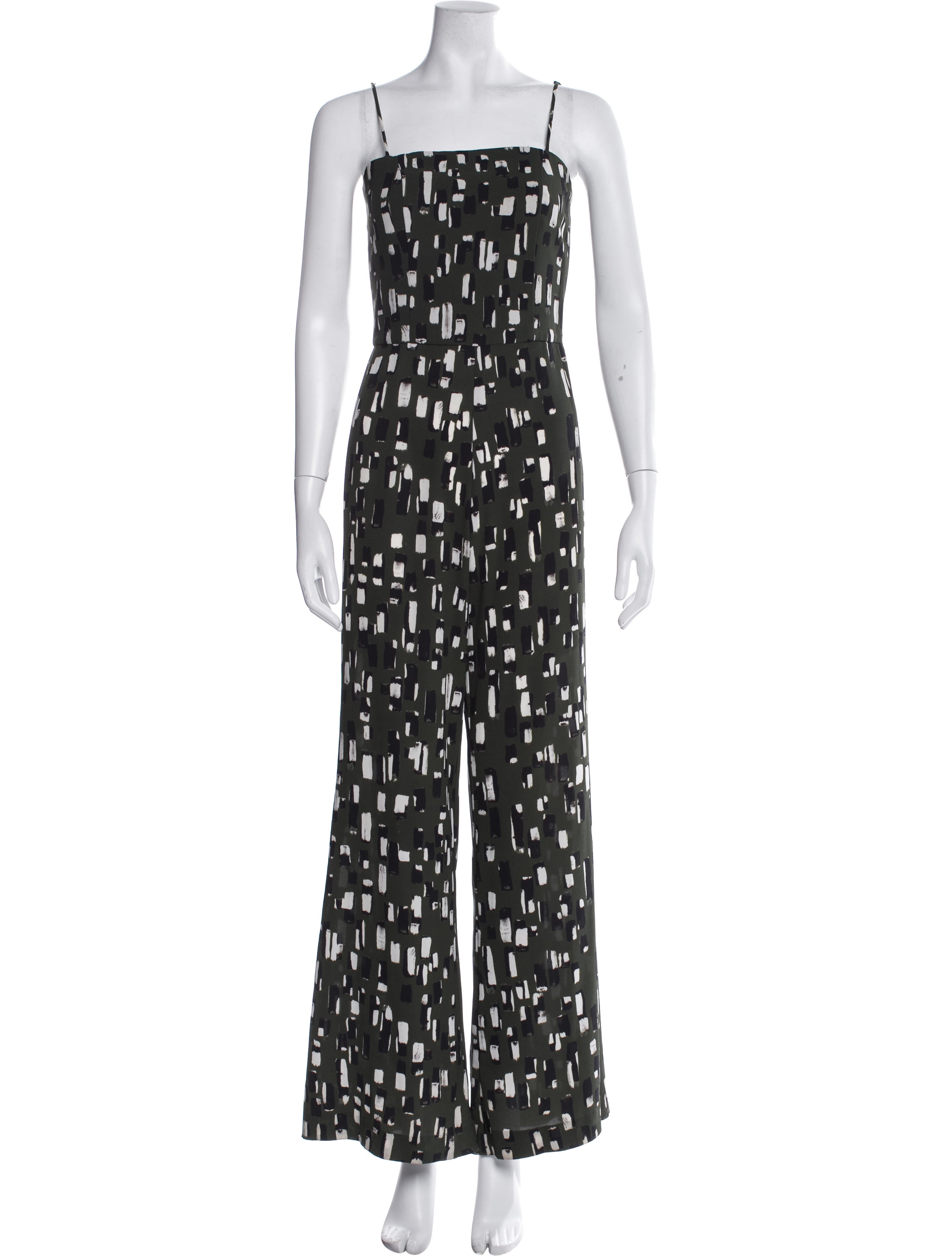 Staud Printed Square Neckline Jumpsuit