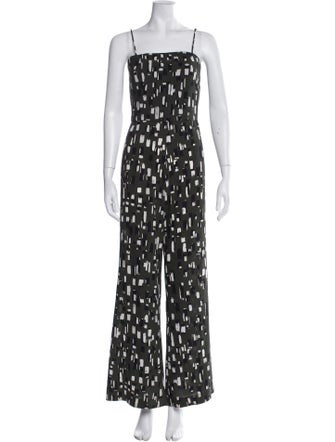 Staud Printed Square Neckline Jumpsuit