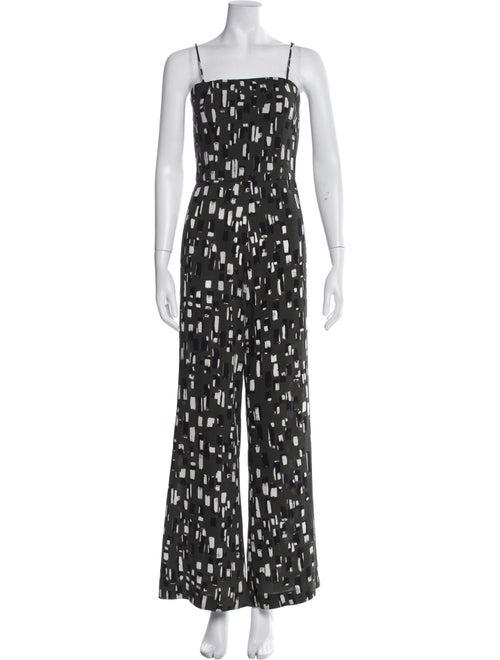 Staud Printed Square Neckline Jumpsuit