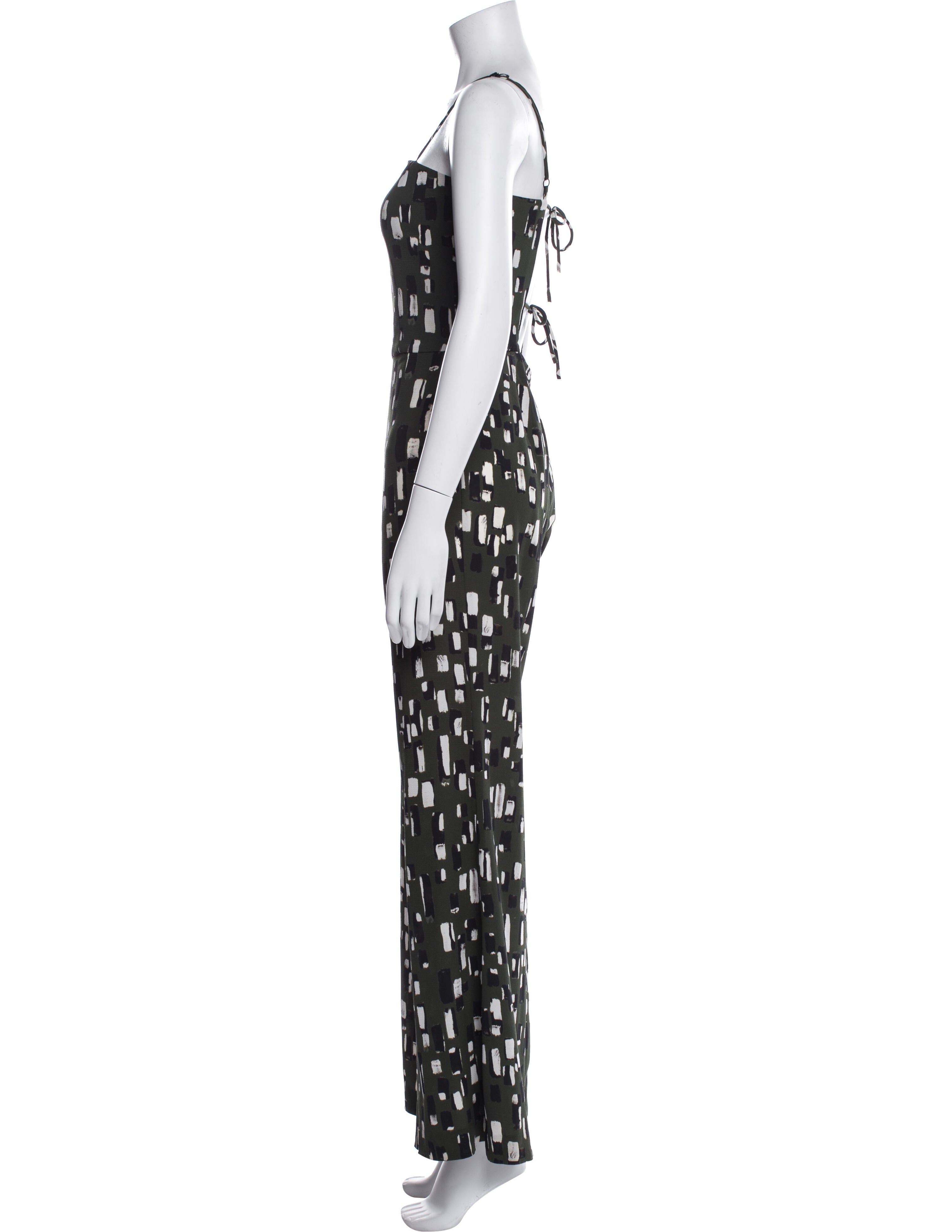 Staud Printed Square Neckline Jumpsuit