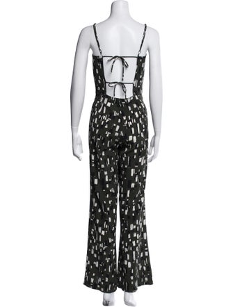 Staud Printed Square Neckline Jumpsuit